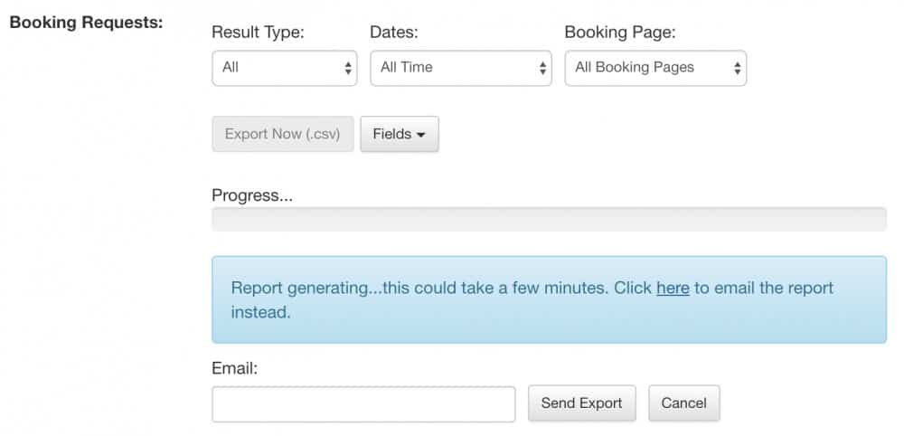 apptoto booking requests report export