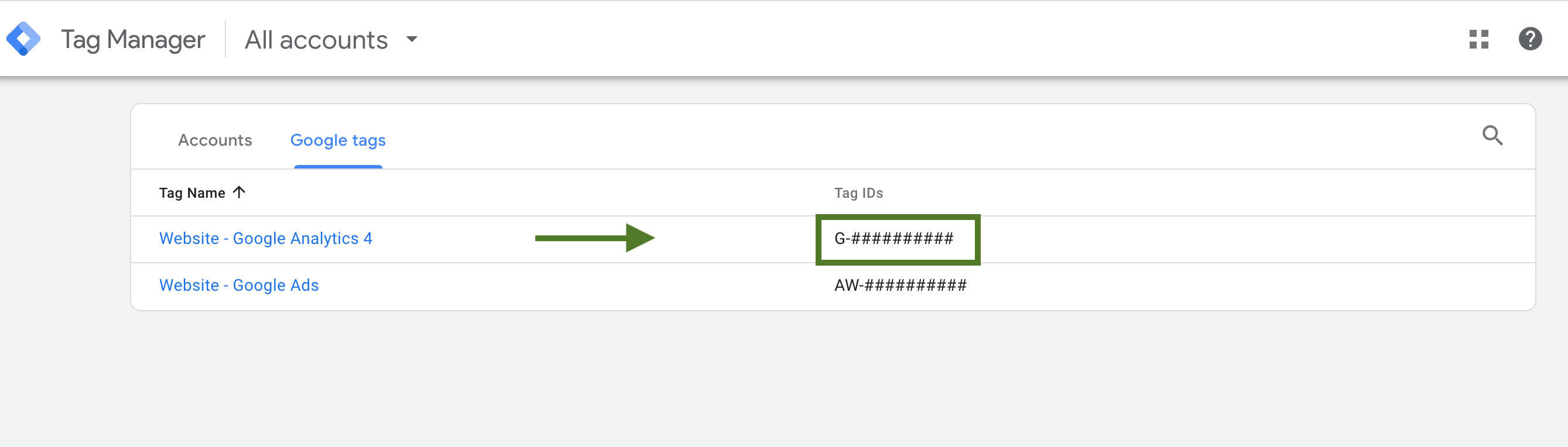 Find your Google Analytics 4 ID in Google Tag Manager