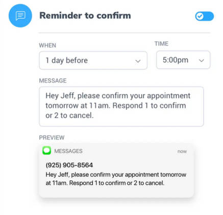 Appointment reminder with no sensitive protected health information