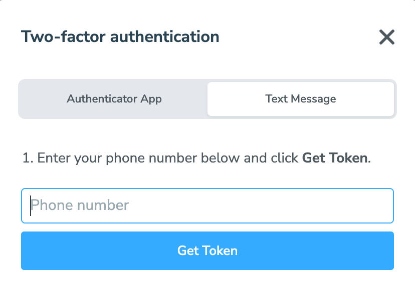2FA authentication using "text messages" in Apptoto