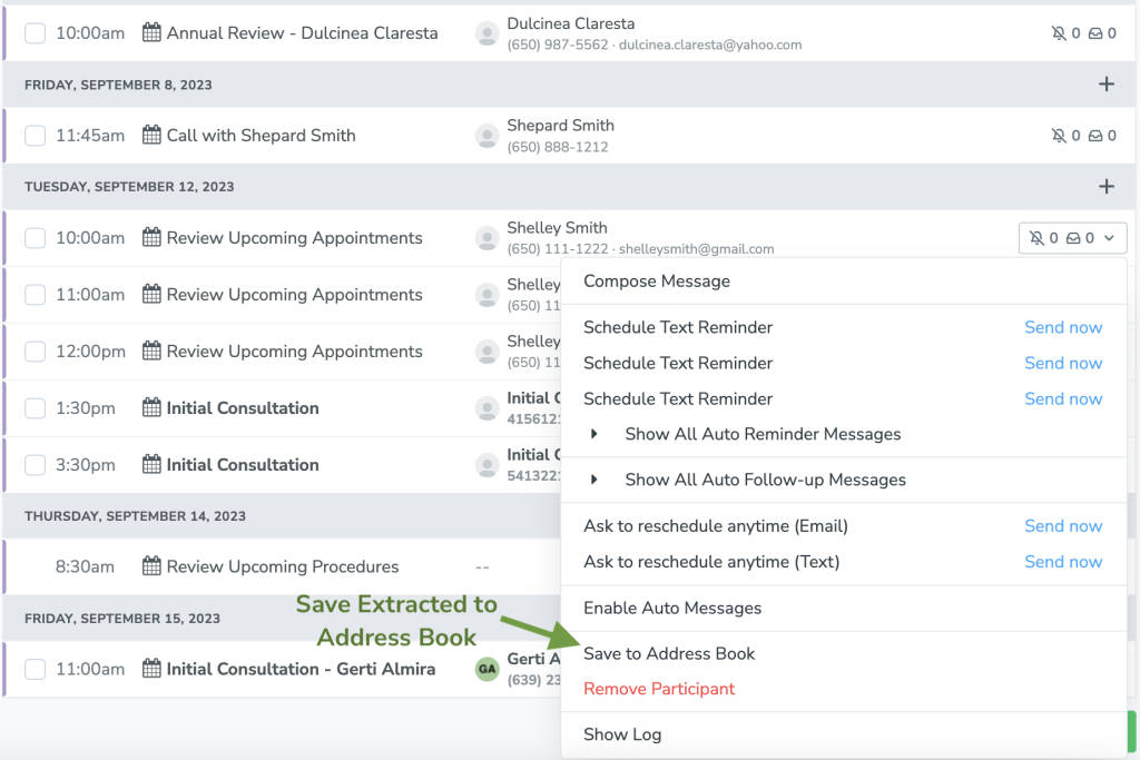 Button showing where to "Add users to address book" in Apptoto platform