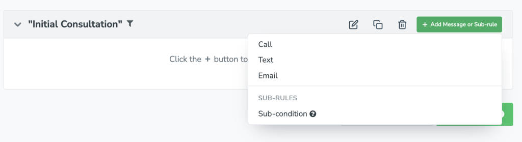 add message to appointment auto message rule in Apptoto