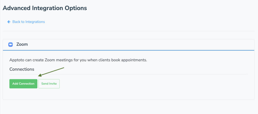 Link your Zoom to Apptoto to have the platform automatically create virtual meeting links for you.