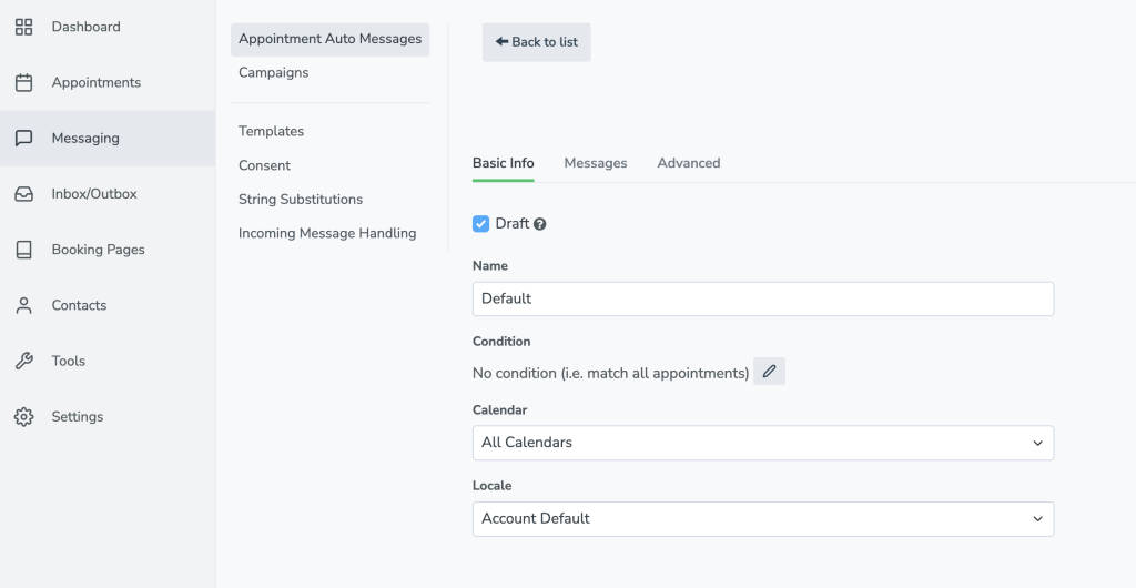 create multiple message schedules in multiple languages in Apptoto