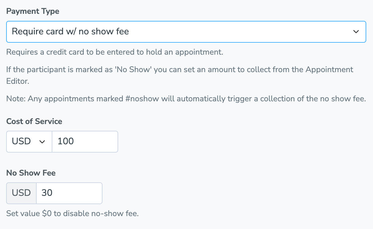 Charge a no-show fee when your client books their appointment online with you.