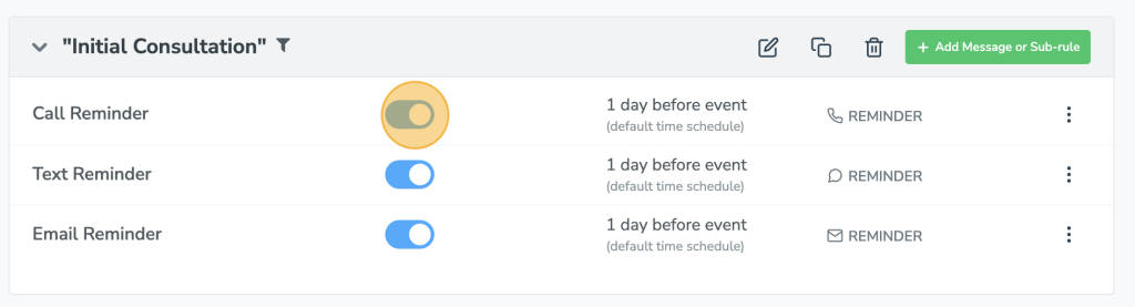 Auto Messaging enabled automatically for meeting that has keyword in title