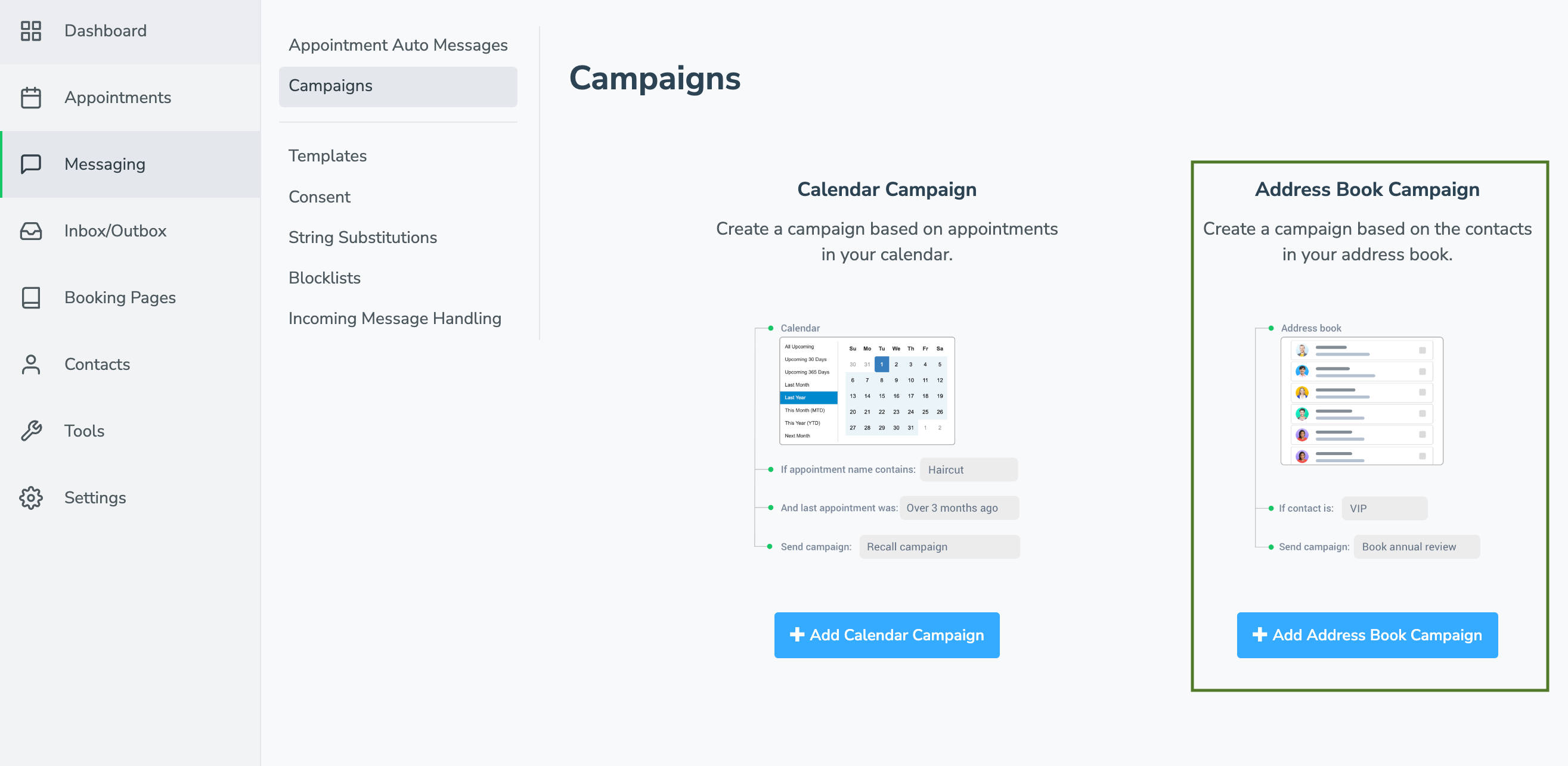 Create an address book campaign to promote webinar signups