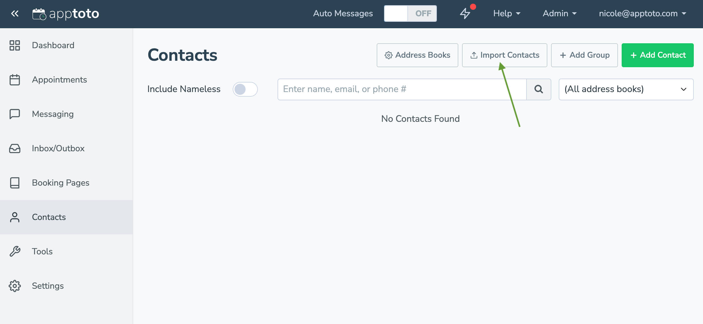 Import target webinar registrants into an address book in Apptoto