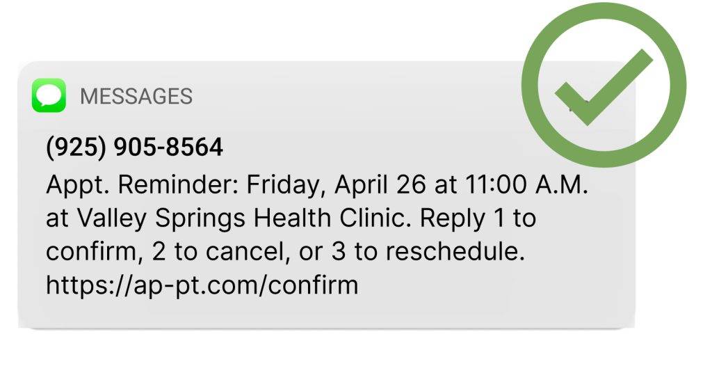 Appointment reminder from medical clinic that doesn't violate HIPAA