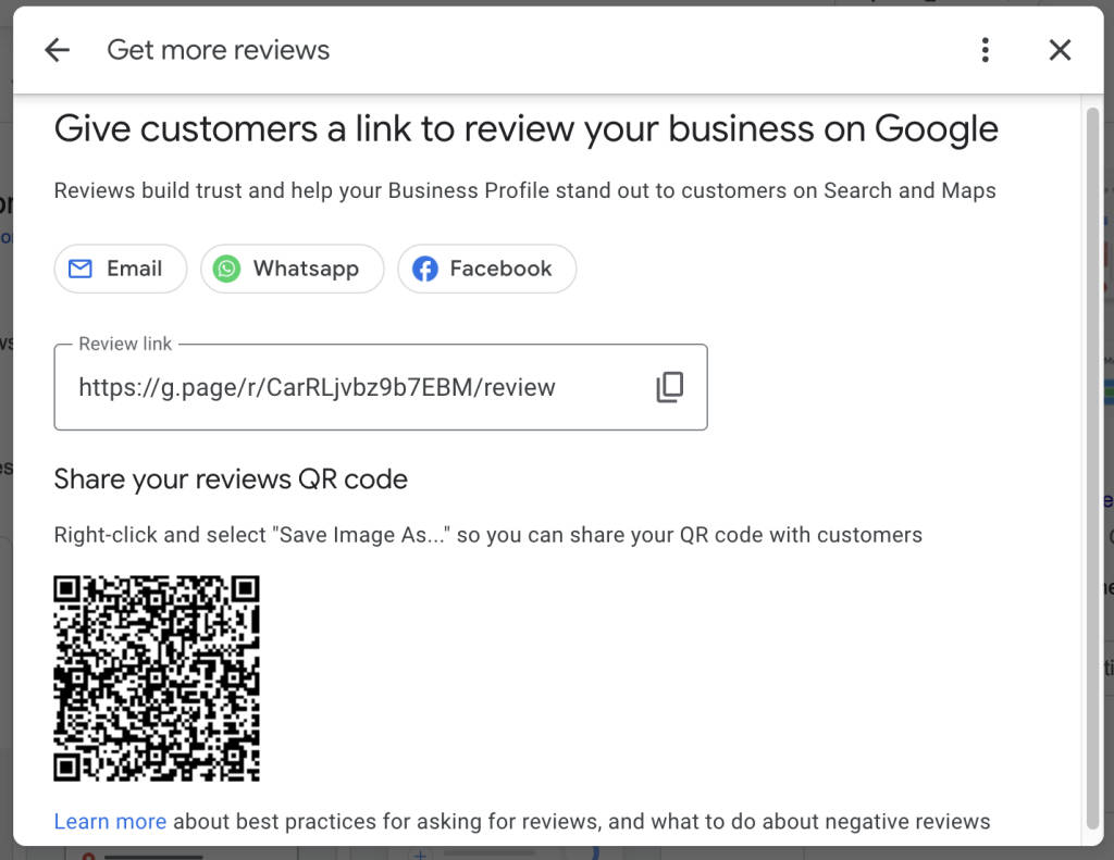 Through Google you can send individually review requests manually with a link or QR code via email, whatsapp or Facebook.