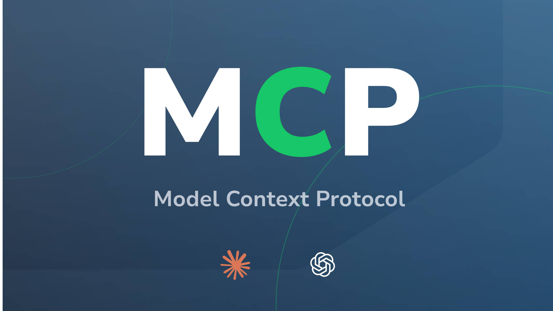 MCP (model context protocol) written with claude and openai logo marks