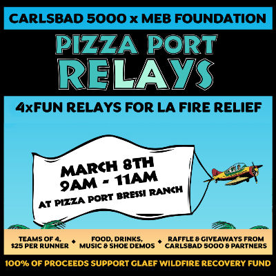 Carlsbad 5000 x MEB Foundation Present Pizza Port Relays