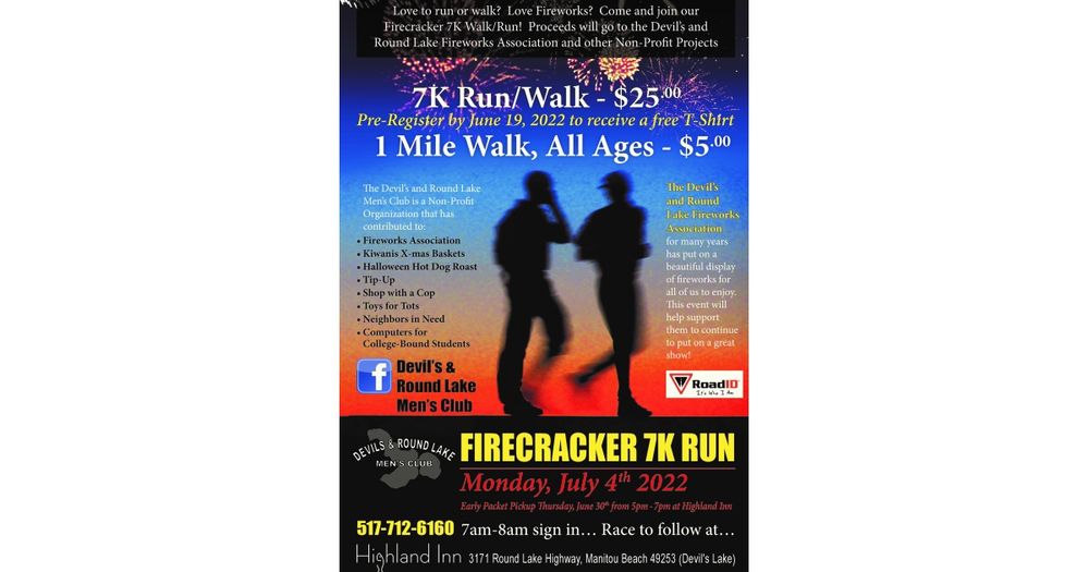 Devil's Lake and Round Lake Men's Club Firecracker 7k Run/Walk