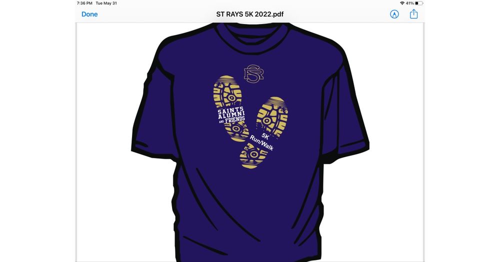 Saints Alumni & Friends 3rd Annual 5k run and walk