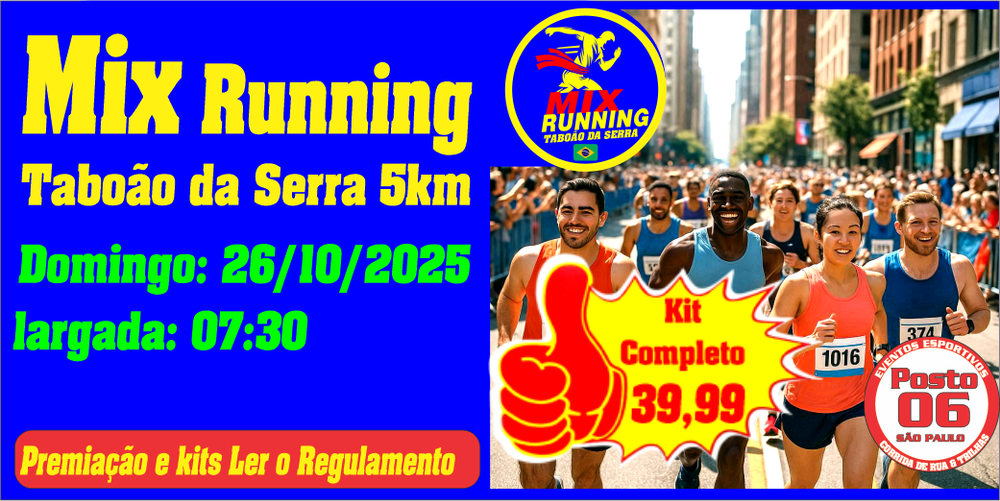 MIX RUNNING 5KM- TABOÃO DA SERRA