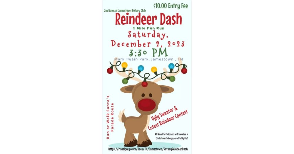 Jamestown TN Rotary Reindeer Dash 1 Mile Fun Run
