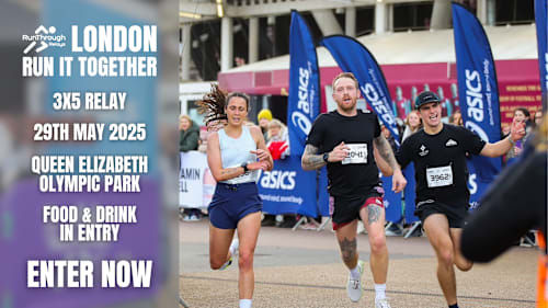 RunThrough Relays London at Queen Elizabeth Olympic Park May 2026