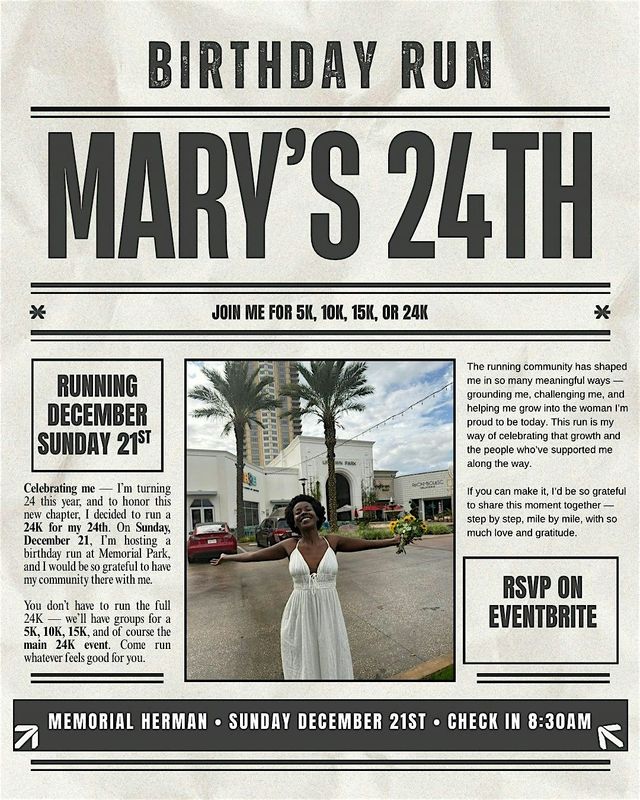Mary’s 24k birthday run