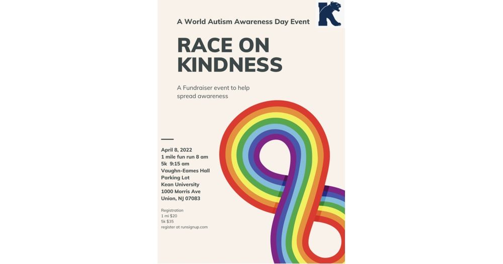 Kean University event, Run On Kindness, A World Autism Day Fundraiser event
