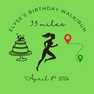 Elyse's 35th 3.5 mile fun walk/run