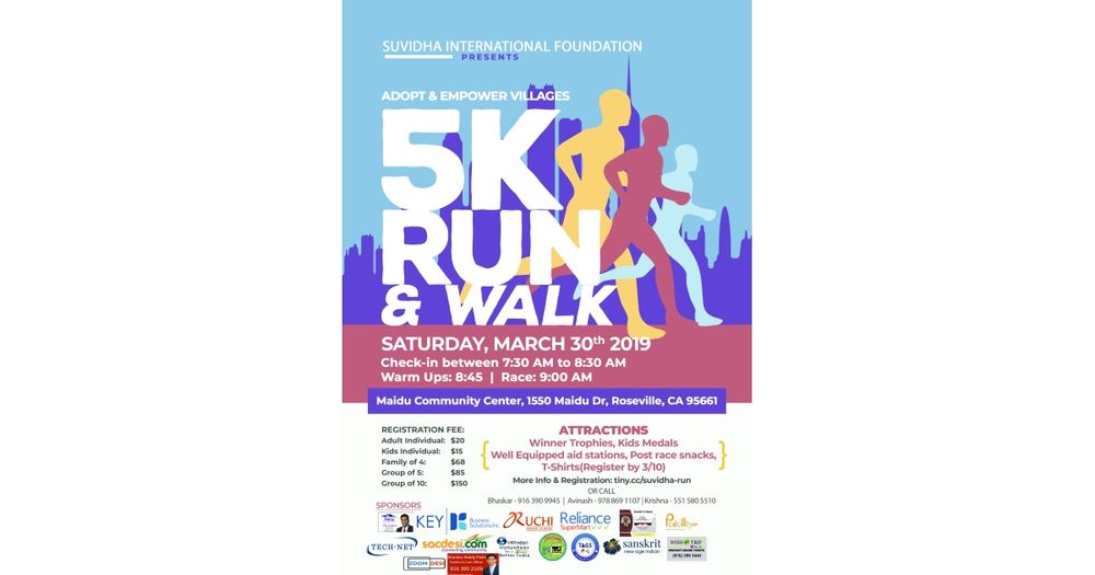 Suvidha International In-Person and Virtual 5K