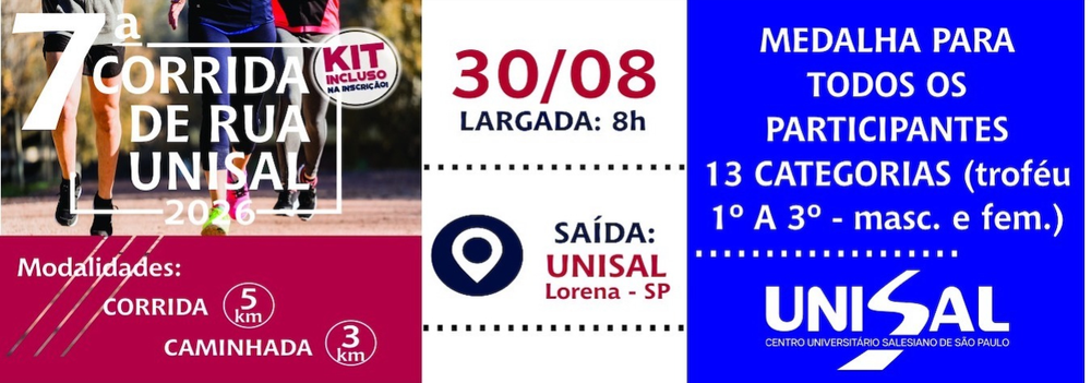 7 Corrida de Rua e Caminhada Unisal Lorena