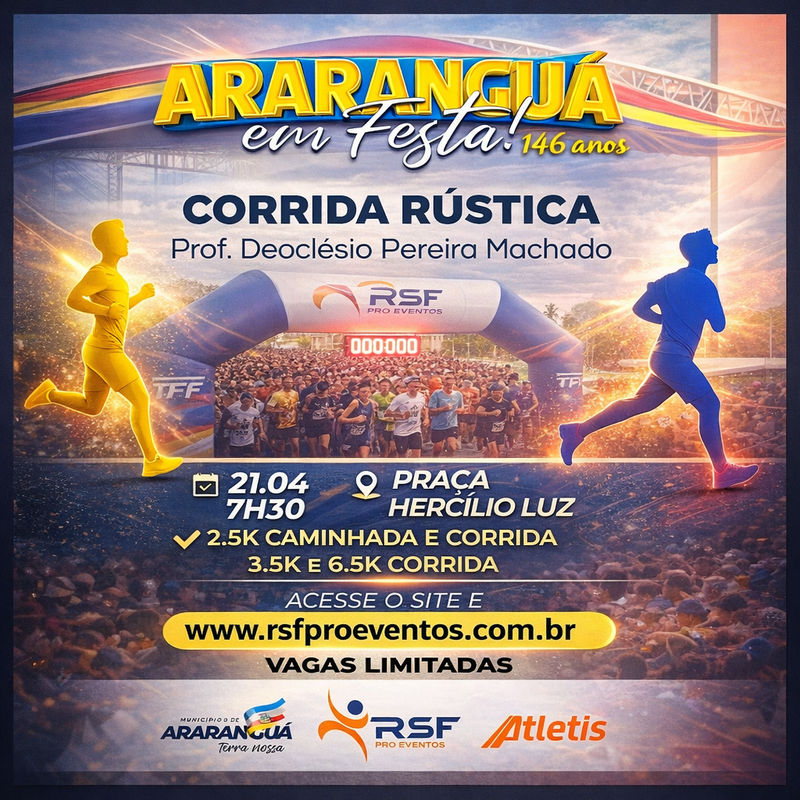 CORRIDA DEOCLÉSIO PEREIRA MACHADO - 146 ANOS DE ARARANGUÁ