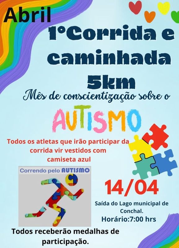 1° Corrida/Caminhada mês de Conscientização do Autismo
