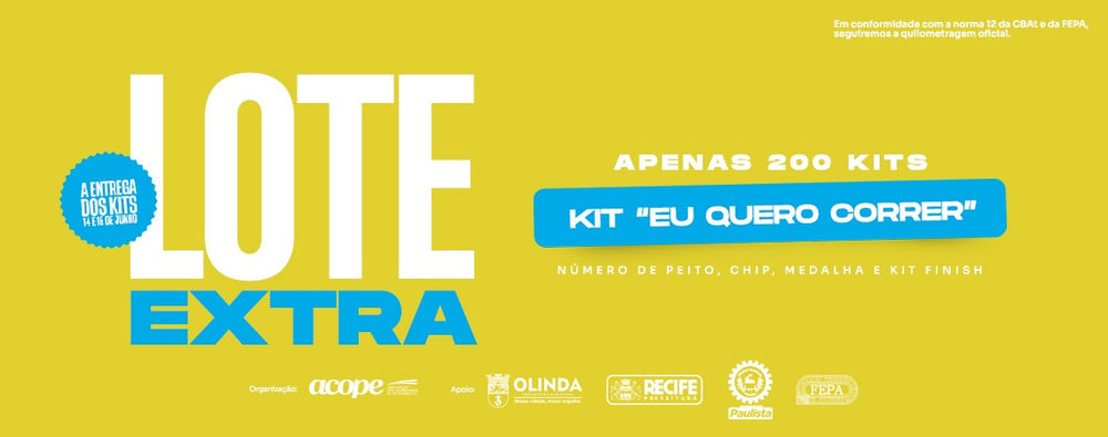 LOTE EXTRA MARATONA INTERNACIONAL DE OLINDA