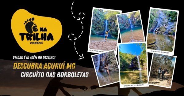 Aventura Exclusiva em Acuruí MG com SUVs Premium: Cachoeiras das Borboletas, SegredoNossos SUVs premium são o seu passaporte para explorar as cachoeiras mais espetaculares e a rica cultura de Minas Gerais. Uma experiência de dia inteiro com transporte e serviço de alto padrão.Duração do evento: 6:00 às 20:00Locais de embarque personalizados:Saída de Belo Horizonte, Contagem e Nova Lima MG.Exclusividade Pé Na Trilha:Transporte em SUVs premium: Viaje com estilo e segurança, desfrutando de uma experiência de transporte superior.Motorista/Guia/Fotógrafo: Cada grupo de 4 clientes conta com um profissional dedicado, garantindo atenção exclusiva e registros fotográficos de cada momento especial.ProgramaçãoAtraçõesNível da trilhaIncluído no pacote: