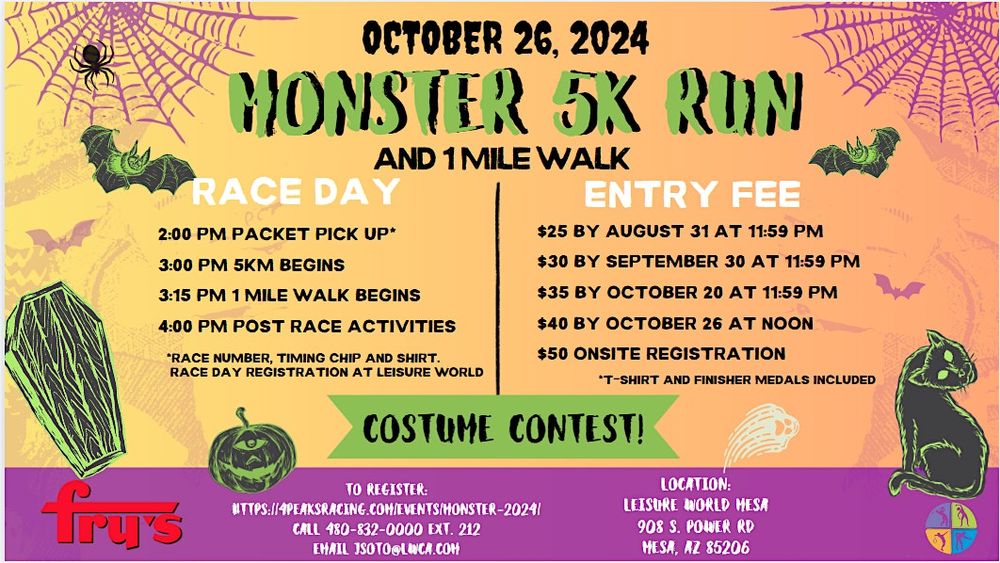 Leisure World Monster 5k Run/ 1 Mile Walk