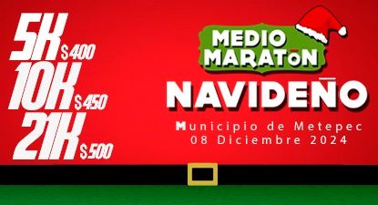 Medio Maratón Navideño Metepec 2024, Convocatoria Asdeporte