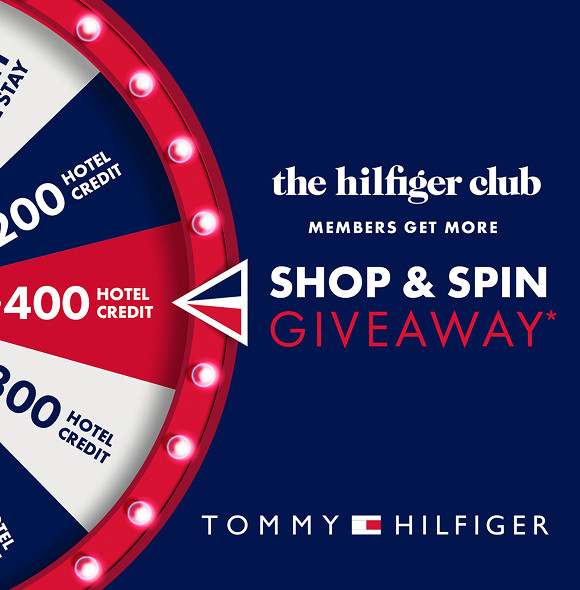 A Tommy Hilfiger Shop &amp; Spin campaign poster