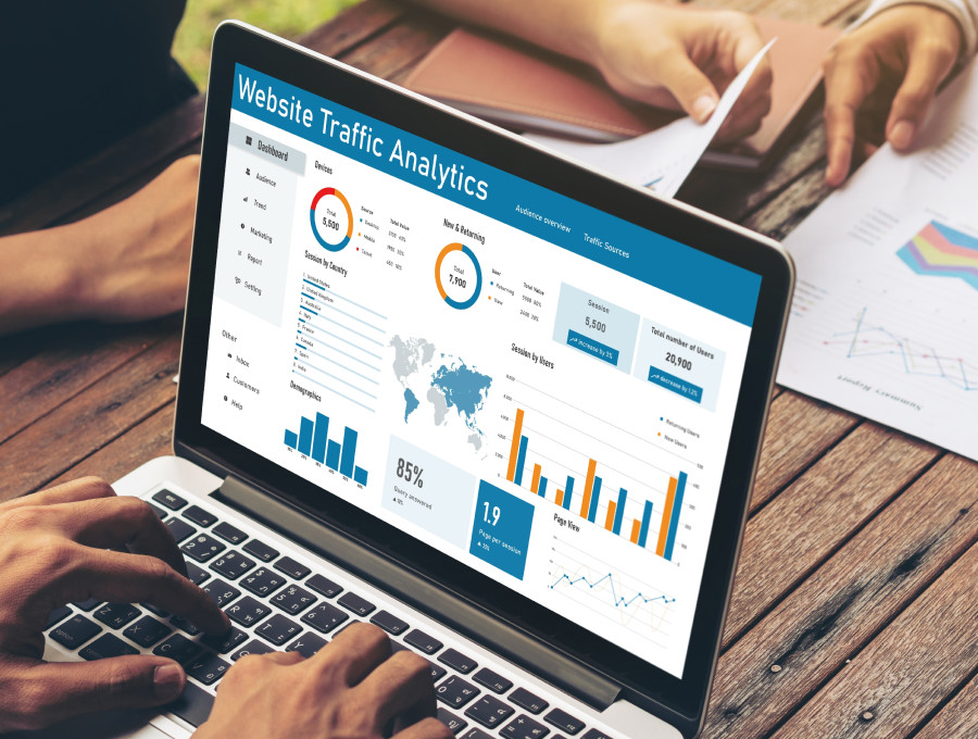 A dashboard of website traffic analytics