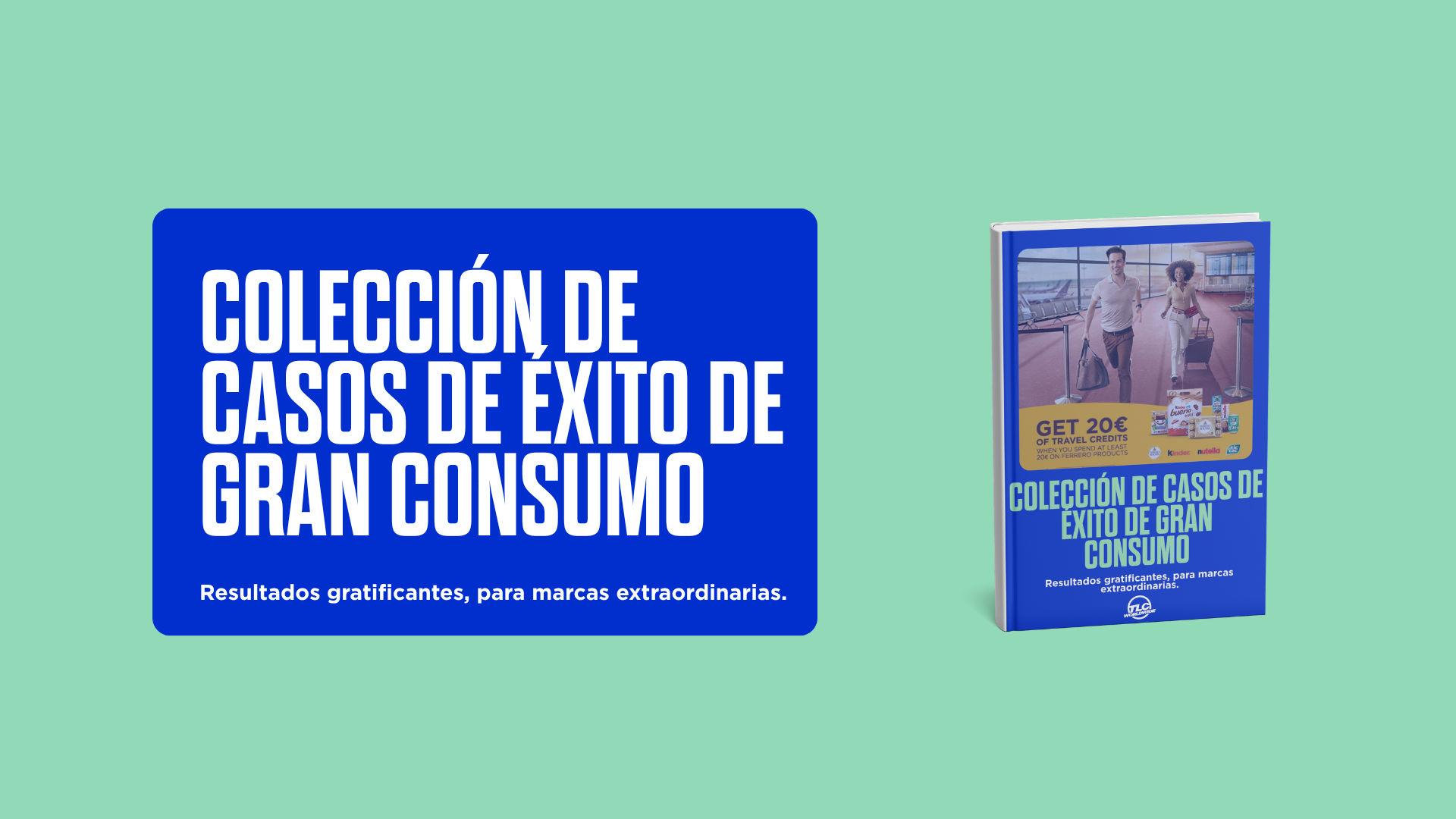 Un gráfico promocional que presenta un libro titulado «La Colección de Estudios de Caso FMCG» con el subtítulo «Resultados gratificantes para marcas excepcionales».