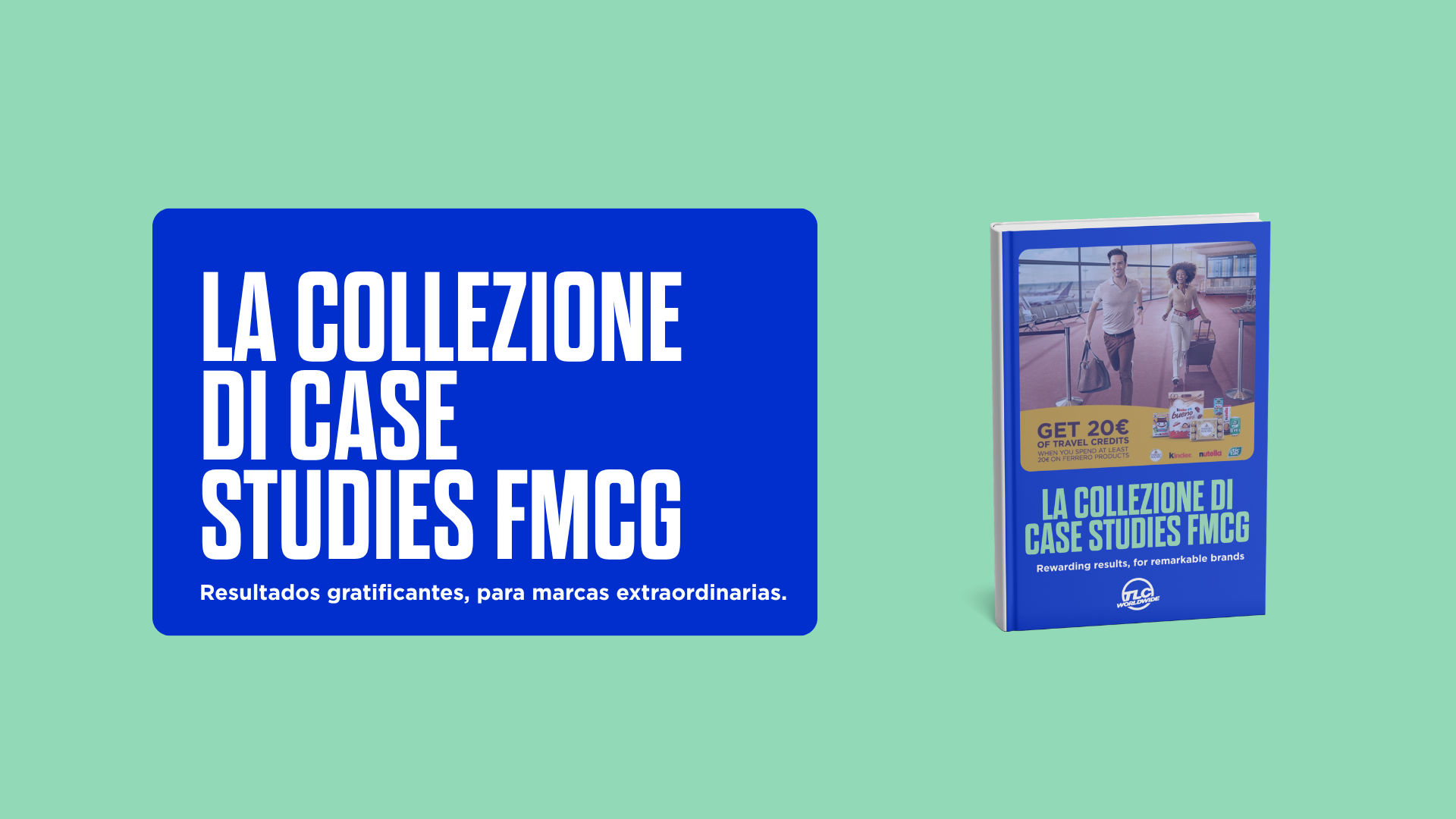 Un grafico promozionale che presenta un libro intitolato «The FMCG Case Study Collection» con il sottotitolo «Risultati gratificanti per marchi straordinari».