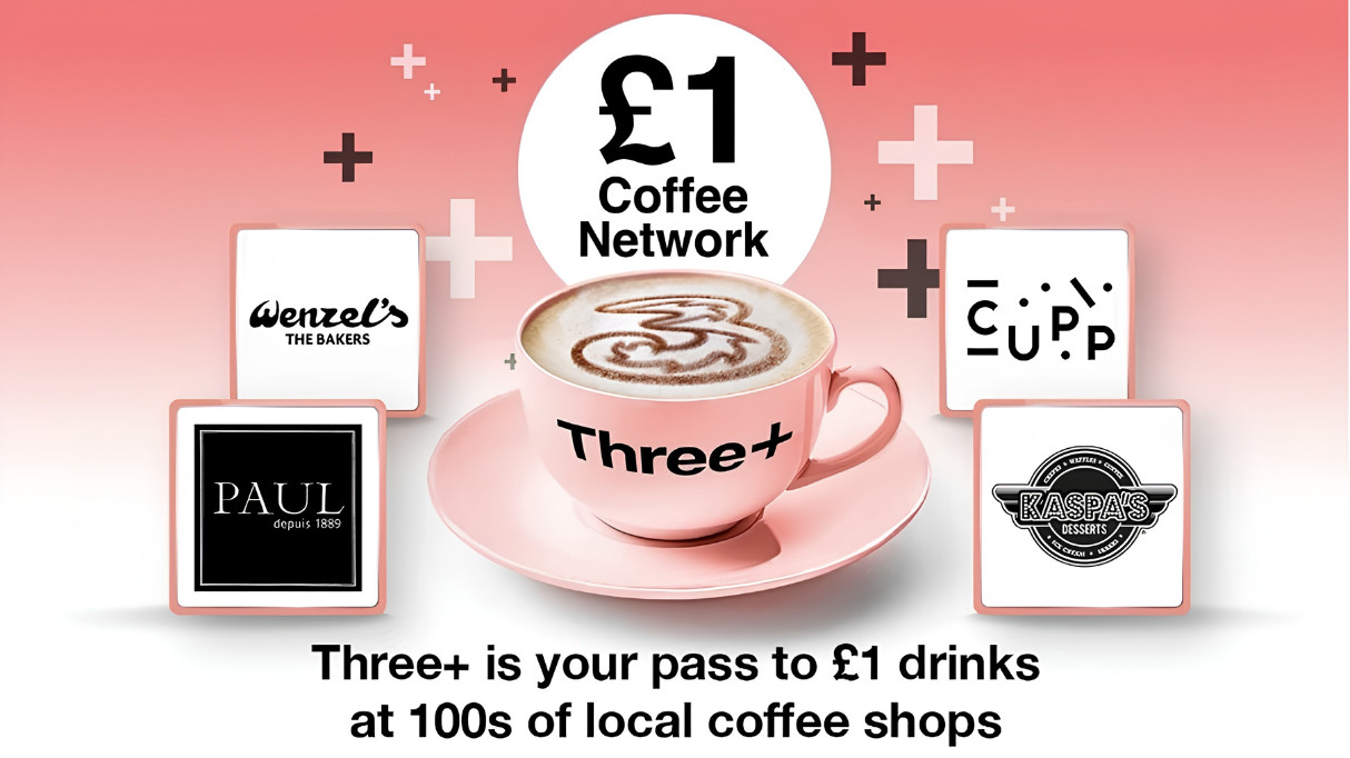 Graphic of Three+ £1 Coffee Network