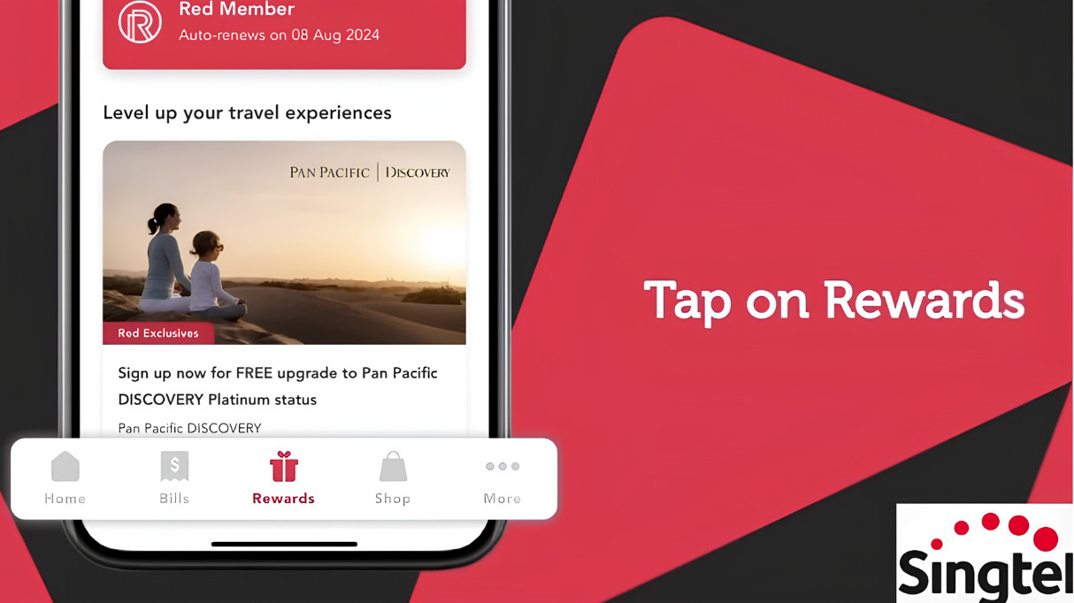 Graphic of Singtel Red member rewards