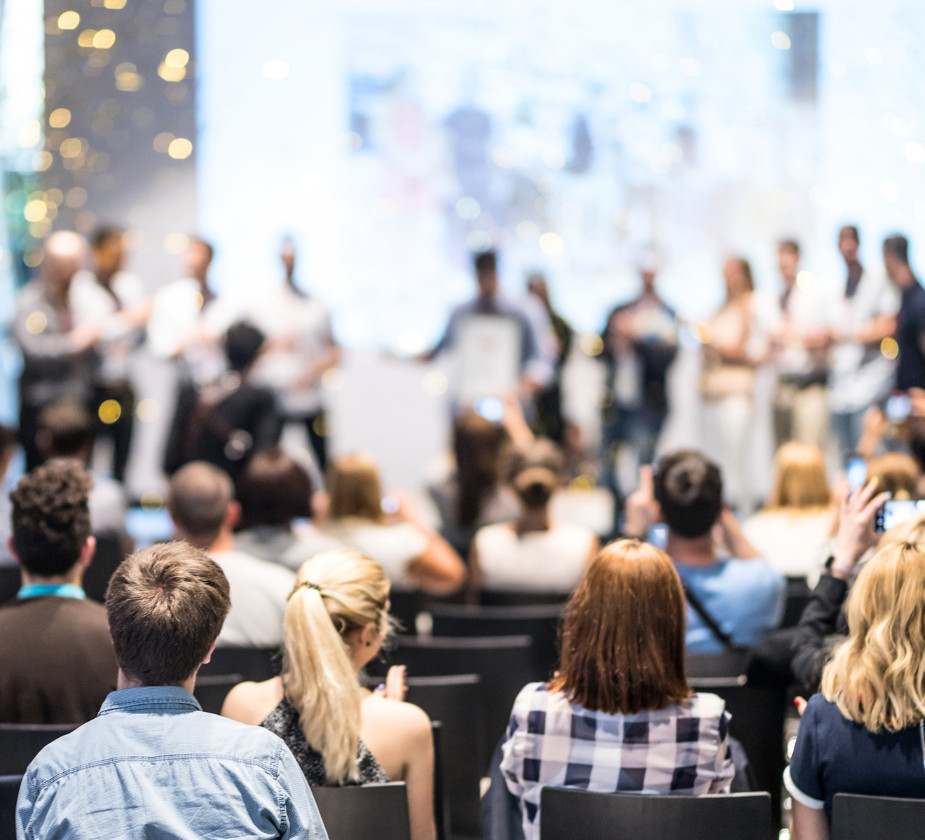 Audience celebrating awards ceremony