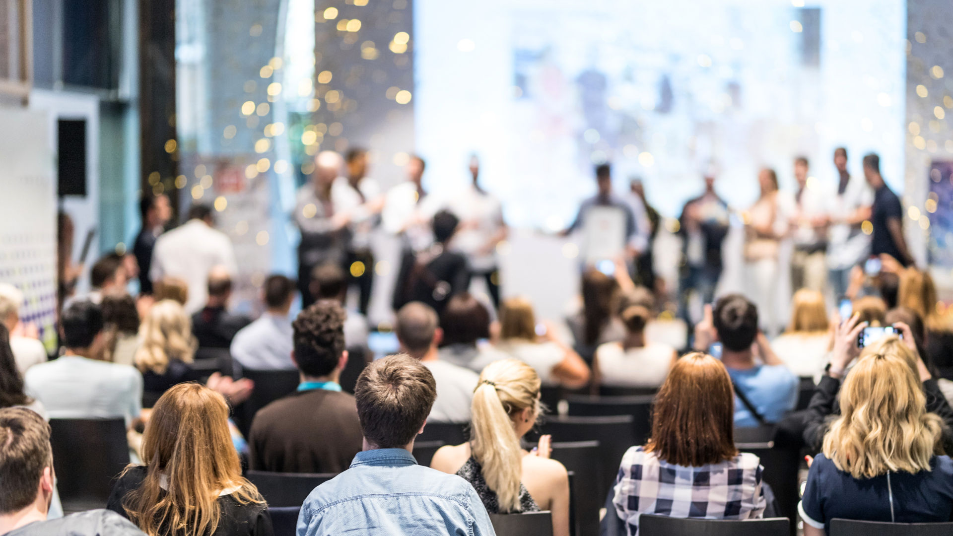 Audience celebrating awards ceremony
