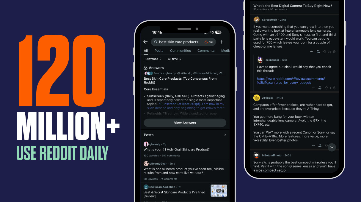 Graphic with reddit app and big stat