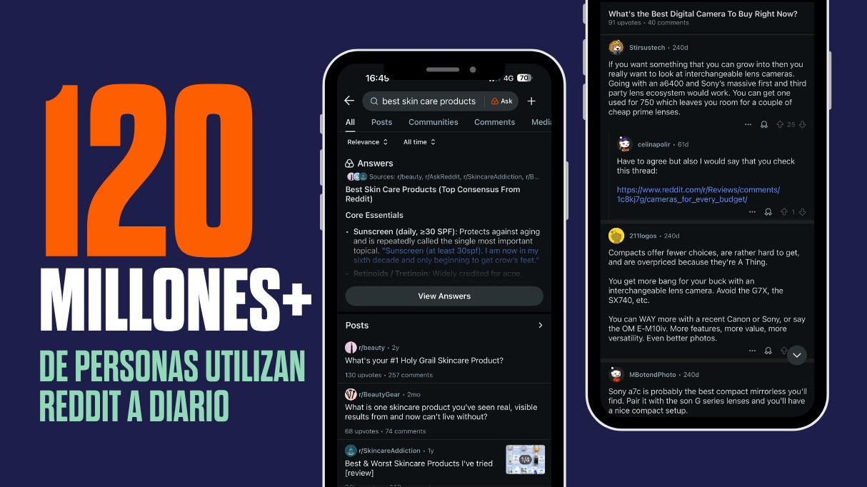 Gráfico con la app de Reddit y un dato destacado