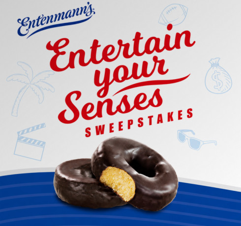 Entenmann's promotional graphic "Enter to win a family trip to Orlando, FL through the Entertain Your Senses Sweepstakes."