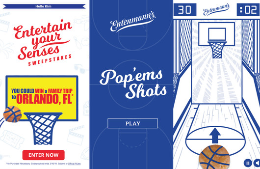 Graphics of Entenmann's mobile basketball game