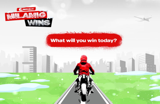 An illustration of a person riding a motorcycle on a road