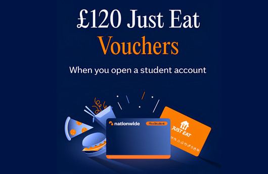 Promotional graphic of Nationwide and JUST EAT Student reward