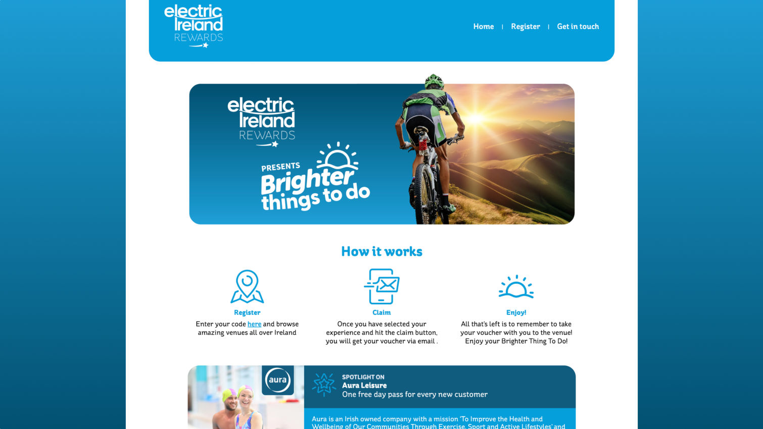 Eine Kampagnen-Webseite von Electric Ireland.