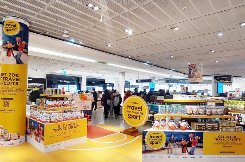 A promotional store showing Ferrero campaign content