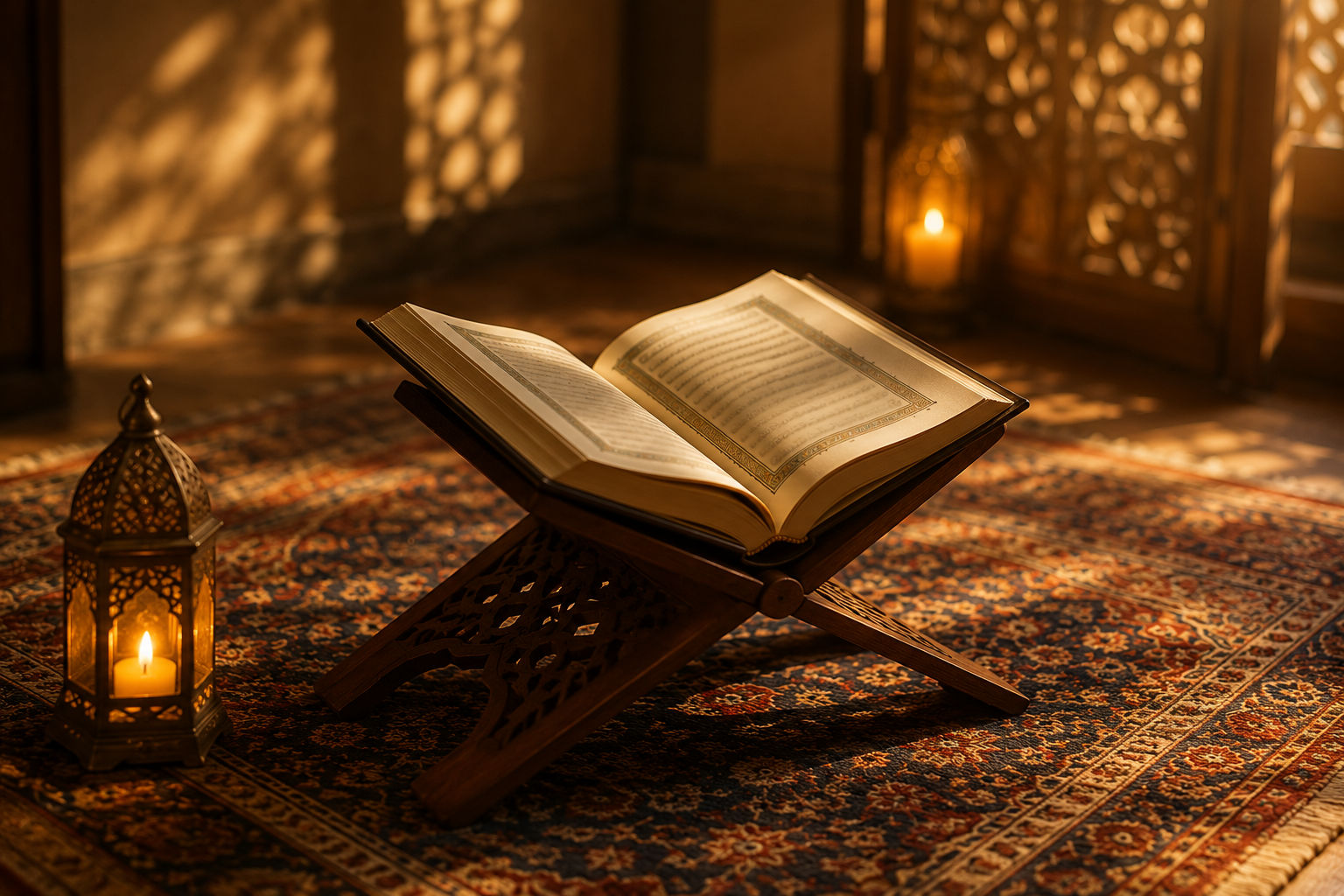The Prophet's Command to Recite Beautifully (Decorative Verse Visual)