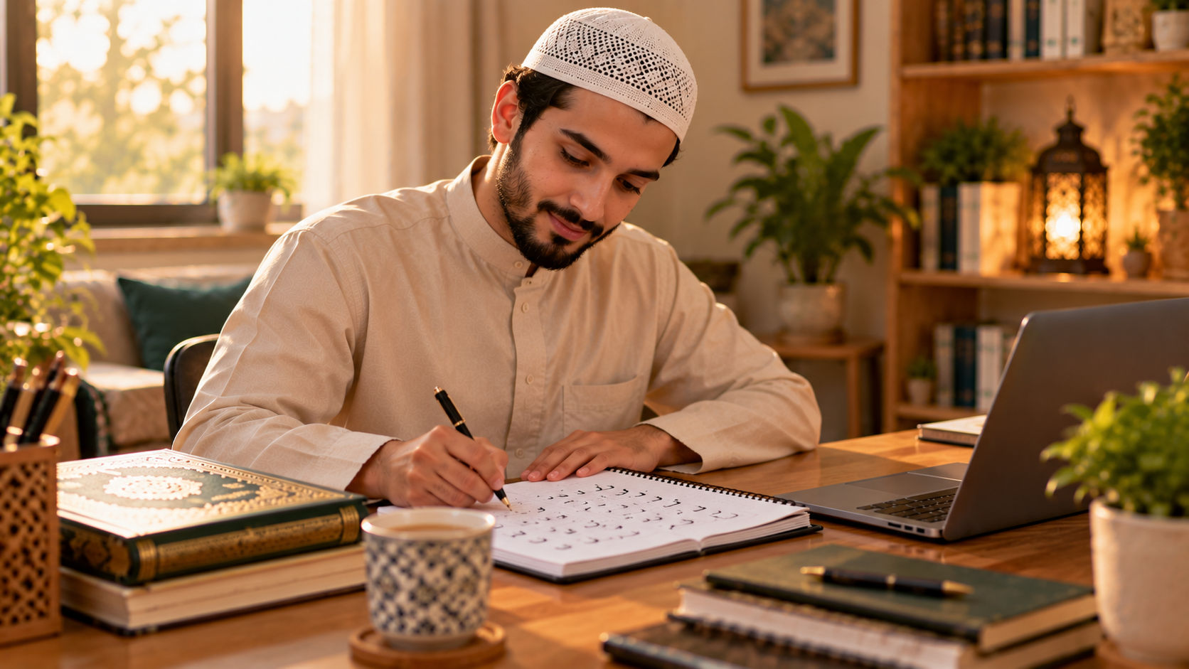 New Muslim learning Quran basics online